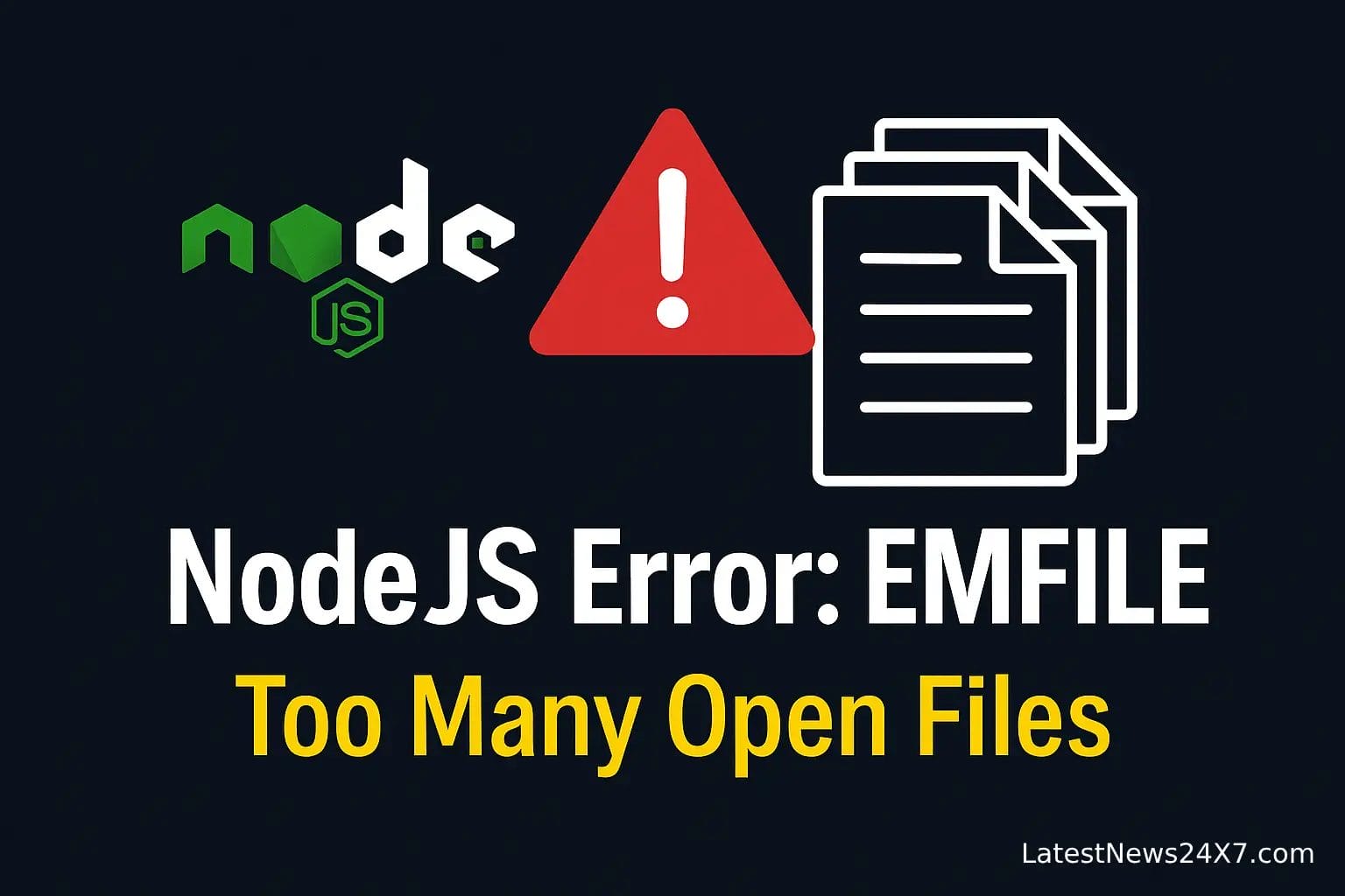 Nodejs error emfile too many open files
